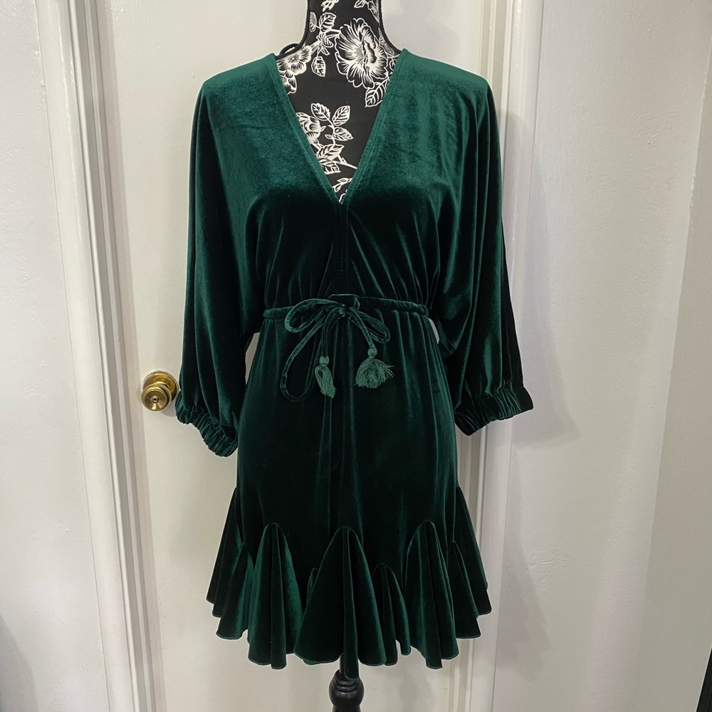 Velvet green dress